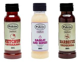 Kit Molho Barbecue Ketchup E Garlic And Ginger Poletto