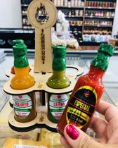 Kit Molho de Pimenta 5 Unidades com Suporte