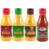 Kit Molho De Pimenta Mendez 215Ml 04 Frasco Cremosa Habanero