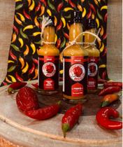 KIT Molho de Pimenta Sabores: Tradicional, Alho e Bacon 180g. Rosa Baiana Pimenta Artesanal Gourmet
