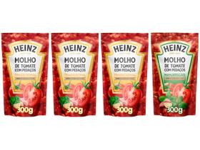 Kit Molho de Tomate Tradicional Heinz 300g - 3 Unidades + Molho de Tomate Manjericão 300g