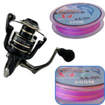 Kit Molinete 6000 Linha colorida Monofilamento 035 200 metro Kit Molinete 6000 Linha colorida Monofilamento 035 200 metro