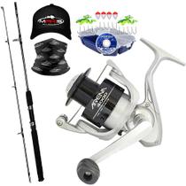 Kit Molinete Arena 4000 Com Vara 1,80mts Boné Buff Makis Fishing e Estojo Completo Kit Molinete Arena 4000 Com Vara 1,80mts Boné Buff Makis Fishing e Estojo Completo