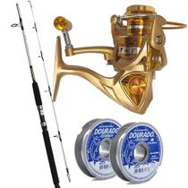 Kit Molinete JM 7000 5 Rolamentos Vara 1,80mts e 2 Linhas Monofilamento Kit Molinete JM 7000 5 Rolamentos Vara 1,80mts e 2 Linhas Monofilamento