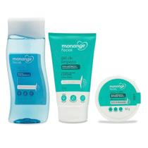Kit Monange Facial Anti-oleosidade Gel de limpeza 120ml + Hidratante 80g + Água Micelar 200ml