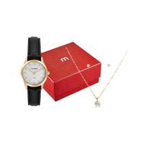 Kit Mondaine Relógio Clássico com Conjunto Ponto de Luz Dourado - 32794LPMKDH1K1 Kit Mondaine Relógio Clássico com Conjunto Ponto de Luz Dourado - 32794LPMKDH1K1