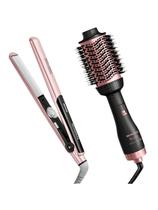 Kit Mondial 2 em 1 com Escova Secadora ES14 Black Rose Argan e Chapinha Golden Rose P20 Bivolt