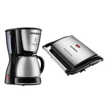 Kit Mondial Cafeteira Elétrica Dolce Arome 30 Xícaras Com Sanduicheira e Grill 2 em 1 Chapa Antiaderente