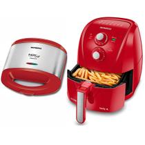 Kit Mondial Fritadeira Air Fryer AFN-40-FR e Sanduicheira S-19 127V