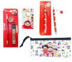 Kit Mônica Lapiseira 2Mm Borracha E Grafite chaveiro e caneta necessaire Turma Da Mônica