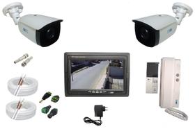 Kit Monitor 7 Lcd com 2 Câmeras Infravermelho com interfone e Cabos - LUATEK