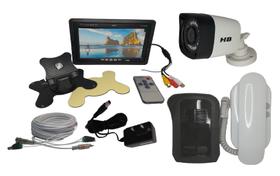 Kit Monitor 7" LCD com 2 Câmeras Infravermelho, Interfone e 20mts Cabo