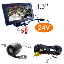 Kit Monitor Tela 4.3 Polegadas LCD Colorido 24v Câmera de Ré cabo 15 Metros - ROADSTAR