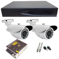 Kit Monitoramento 2 Câmeras Infravermelho AHD 1.3 Megapixel 720p + Dvr Multi HD 4 canais