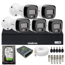 Kit Monitoramento 5 Câmeras Intelbras VHD 3220 B Full Color com Áudio Dvr Intelbras 08 Canais 1108-c Acompanha Hd 1Tb