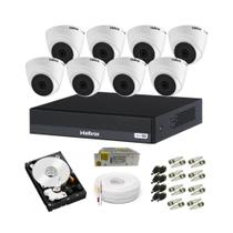 Kit monitoramento 8 câmeras intelbras dome vhc 1120 d dvr 8 canais com hd