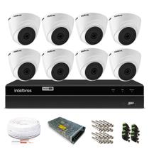 Kit Monitoramento Intelbras com 8 Câmeras de Segurança Dome 720p