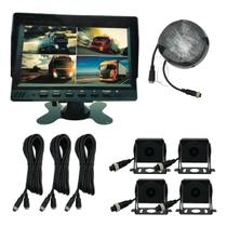 Kit Monitoramento Monitor 10 Polegadas 4 Câmeras 12/24v Kit Monitoramento Monitor 10 Polegadas 4 Câmeras 12/24v