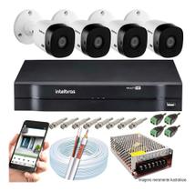 Kit Monitoramento Residencial 4 Câmeras Hdcvi 1120b + Itens - Intelbras