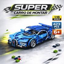Kit Montagem Carro Azul 423 Peças Educativo Criativo Design Realista Peças Resistentes Entrega Rápida