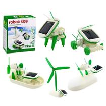 Kit montagem de robô solar 6 em 1 robótica educacional para iniciantes crianças e geeks