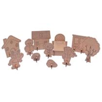 Kit Montar e Pintar Chapeuzinho Vermelho em Papelão - DPM