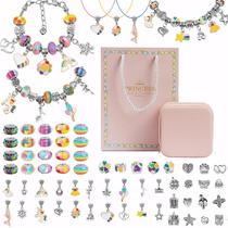 Kit Montar Pulseiras Infantil 66 Peças Com Miçangas e Pingentes Com Caixa Organizadora Kit Montar Pulseiras Infantil 66 Peças Com Miçangas e Pingentes Com Caixa Organizadora