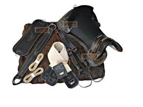 KIT Montaria 10x PEÇAS Sela FREIO DE OURO preta