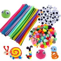 Kit Montessori Limpador De Cachimbo + Pompons + Olhinhos - CTA/SARRUF