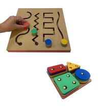 Kit Montessori - Painel Psicomotor e Prancha de Seleção