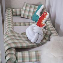 Kit Montessoriano Mini cama Moderninhos Rolinho 4 peças - Xadrez verde