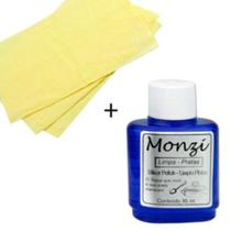 Kit Monzi Limpa Pratas 35ml + Flanela Mágica