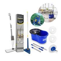 Kit Mop 3 em 1 360 Triangular Spray Giratório com Reservatório Rodo Fasterr