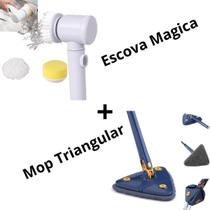 Kit Mop Esfregão Triangular + Escova Esfregão Elétrico Kit Mop Esfregão Triangular + Escova Esfregão Elétrico