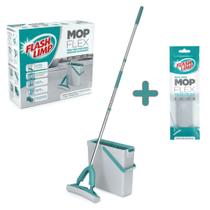 Kit Mop Flex Limpa Lava e Seca Rodo Balde Flash Limp MOP7092 + 1 Refil RMOP7092