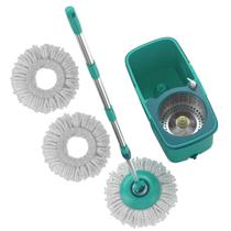 KIT MOP GIRATORIO FLASH LIMP DUAS AGUAS PRO 6L/9L COM CABO AÇO 128cm + 2 REFIS EXTRA MICROFIBRA
