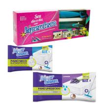 Kit Mop Hiper Clean + Panos Umedecidos Lavanda + Panos Seco Eletrostático Hiper Clean