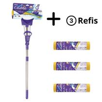 Kit Mop Seca Fácil + 3 Refis Limpeza De Piso e Vidro CasaMia Kit Mop Seca Fácil + 3 Refis Limpeza De Piso e Vidro CasaMia