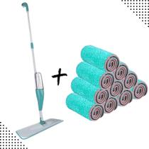 Kit Mop Spray Mágico 3 em 1 com 10 Refis Extras e Reservatório de 400ml Esfregão Completo para Limpeza