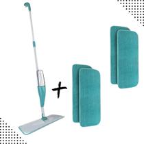 Kit Mop Spray Mágico 3 em 1 com 2 Refis Extras e Reservatório de 400ml Esfregão Completo para Limpeza