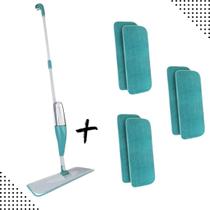 Kit Mop Spray Mágico 3 em 1 com 6 Refis Extras e Reservatório de 400ml Esfregão Completo para Limpeza