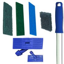 Kit Mop Suporte Lt + Fibra Leve Zero Riscos + Verde Multiuso