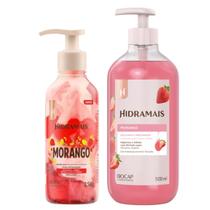 Kit Morango 1 Duo Gel Creme 250g + 1 Sabonete Líquido 500ml Hidramais