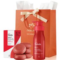 Kit Morango e Baunilha Dourada Creme+ Sabonete 5x90g Natura Kit Morango e Baunilha Dourada Creme+ Sabonete 5x90g Natura