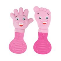 Kit Mordedor Bebe Mãozinha E Pezinho Anti Stress Rosa Kit Mordedor Bebe Mãozinha E Pezinho Anti Stress Rosa