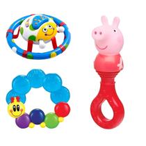 Kit Mordedor Chocalho Peppa Pig Macio, Mordedor De Centopeia Com água e Chocalho De Joaninha Com Um Espelho Para Bebês Kit Mordedor Chocalho Peppa Pig Macio, Mordedor De Centopeia Com água e Chocalho De Joaninha Com Um Espelho Para Bebês