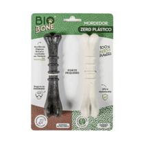 Kit mordedor ossinho p madeira + cana de acucar pra cães biobone