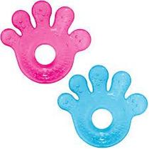 kit Mordedor Para Bebê Mãozinha Gelado Com Água Buba Rosa e Azul 2 un