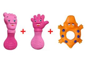 Kit mordedor para o bebê mãozinha + pezinho + animalzinho