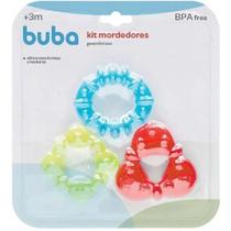 Kit Mordedores com Agua Geometricos 3 Unidades Multicor Buba